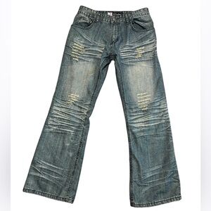 G. Lutchini Distressed Bootcut Denim Jeans